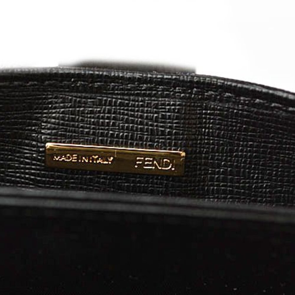 Fendi Card Case Business Holder Leather Black - Picture 3 of 9